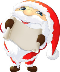 Santa Claus painted on a white background