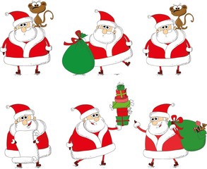 Christmas set of santa clauses