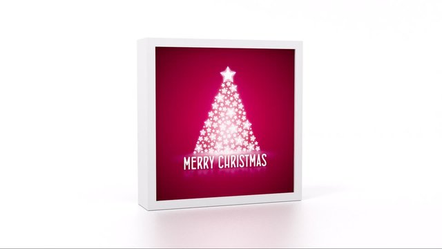 red christmas sign rotating endless