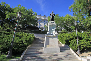 MADRID, SPAIN - AUGUST 23, 2012: Statue of Goya near Prado museum in Madrid, Spain