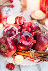 Christmas сomposition with red apples