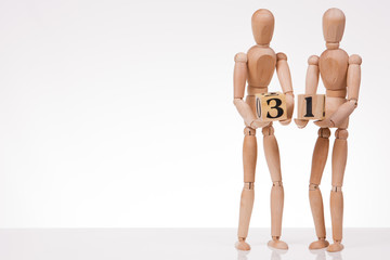 Wooden puppets New year