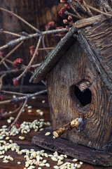retro wooden birdhouse