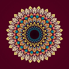 Mandala. Vintage decorative elements. Oriental pattern, vector illustration. Islam, Arabic, Indian, turkish, pakistan, chinese, ottoman motifs - 97674723