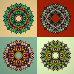 Vintage decorative elements. Ornamental floral business cards, oriental pattern, vector illustration. Islam, Arabic, Indian, turkish, pakistan, chinese, ottoman motifs - 97674903