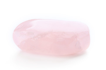 Pink quartz isolated on white background