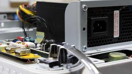 Electronic components on a computer board