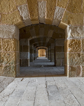 A passage under an old citadel in Alexandria, Egypt