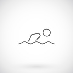 Swimming line icon. Pool swim symbol.