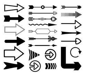 Set of decorative arrows. Vector illustration.
