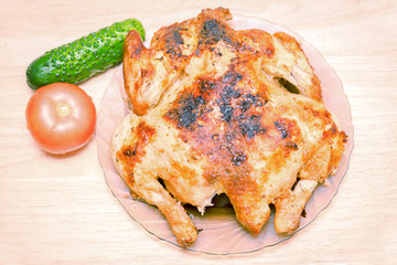 top view of the prepared whole chicken
