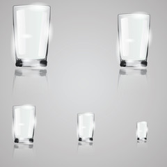 Empty drinking glass cup. Transparent glass.
