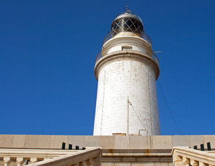 Lighthouse lightstation on Cap de Formentor on the Majorca Island in the Mediterranean