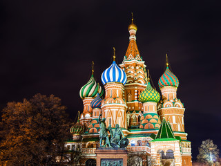 Pokrovsky Cathedral in Moscow in night