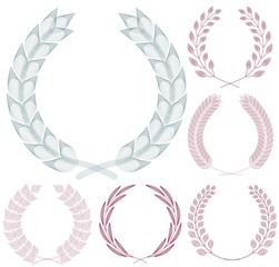 Set of Guilloche Wreaths. Vector illustration.