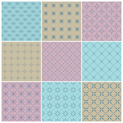 Set of seamless patterns. Vector illustration.