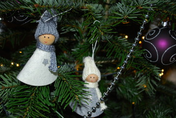 Two dolls Christmas decorations