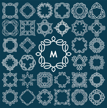 Set of elegant monogram design. Vector illustration.