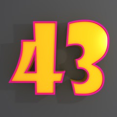 Obraz premium Number forty three 3d illustration 
