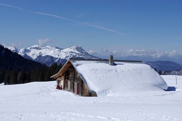 chalet en hiver