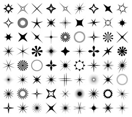 Sparkles and starbursts symbols. Vector illustration. - obrazy, fototapety, plakaty