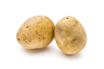 Potato isolated on white background close up.