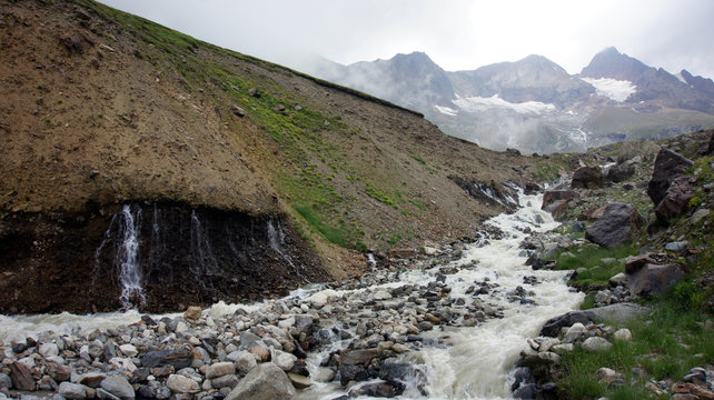 River at Greater Caucasus Mountain Range