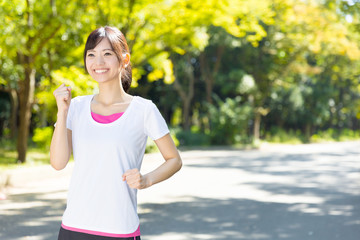 Fototapeta premium young asian woman jogging image