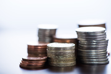 Pile of british pound sterlings coins