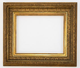 golden frame isolated, decorated picture frame