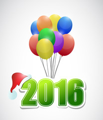 2015 text and balloons illustration