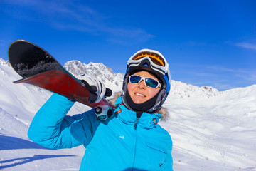 Fototapeta na wymiar Woman On the Ski