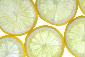 lemon slces back lit background