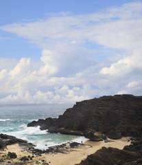 Lava Covered Beach of Oahu, Hawaii