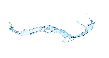 Foto op Plexiglas blauwe waterplons geïsoleerd op witte achtergrond © Jag_cz