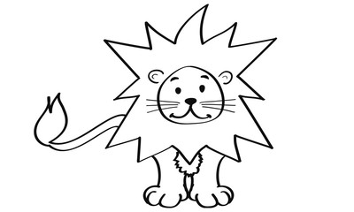 Löwe, Cartoon Zeichnung