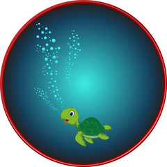 Cute sea turtle cartoon