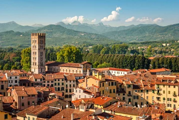 Wall murals Toscane Lucca (Tuscany Italy) panorama with the Cathedral