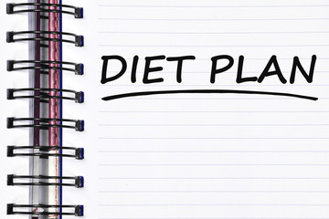 diet plan words on spring note book