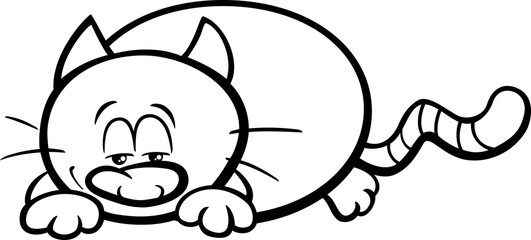 sleepy cat cartoon coloring book