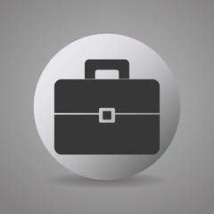 Business briefcase round icon
