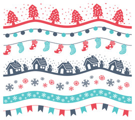 set of Christmas decoration vector illustration, can be use as brush stroke