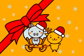 クリスマスフレームの動物シリーズ