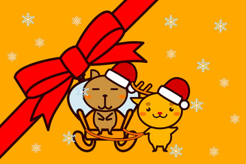 クリスマスフレームの動物シリーズ