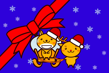 クリスマスフレームの動物シリーズ