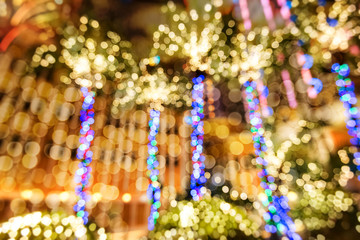 Abstract circular bokeh background of Christmas light