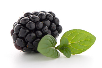 Blackberries with leaves