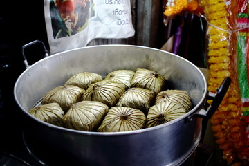 Rice Wrapped In Lotus Leaf In Steam Pot