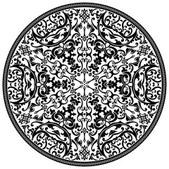Batik Floral and Swirl Circle