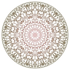 Batik Floral Ornament on Circle